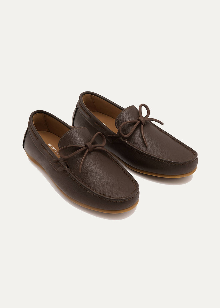 Achilles | Harbor Classic Men’s Leather Boat Shoes  - Brown