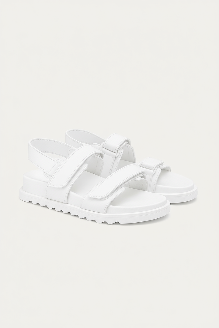 Nova Velcro Sandal | White
