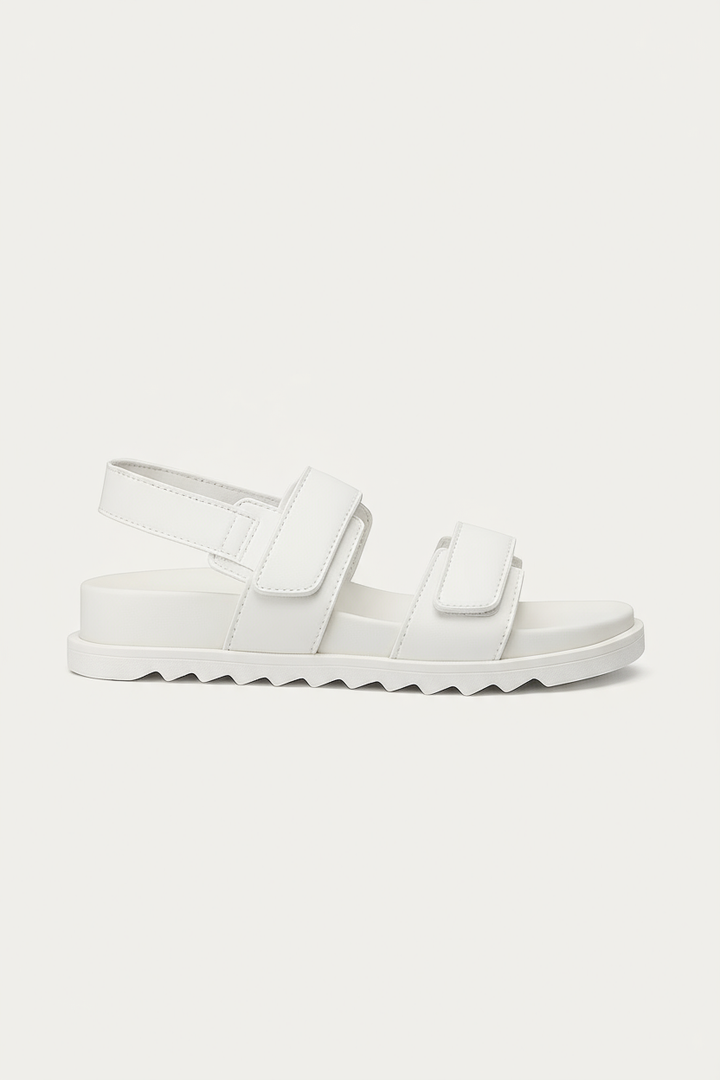 Nova Velcro Sandal | White
