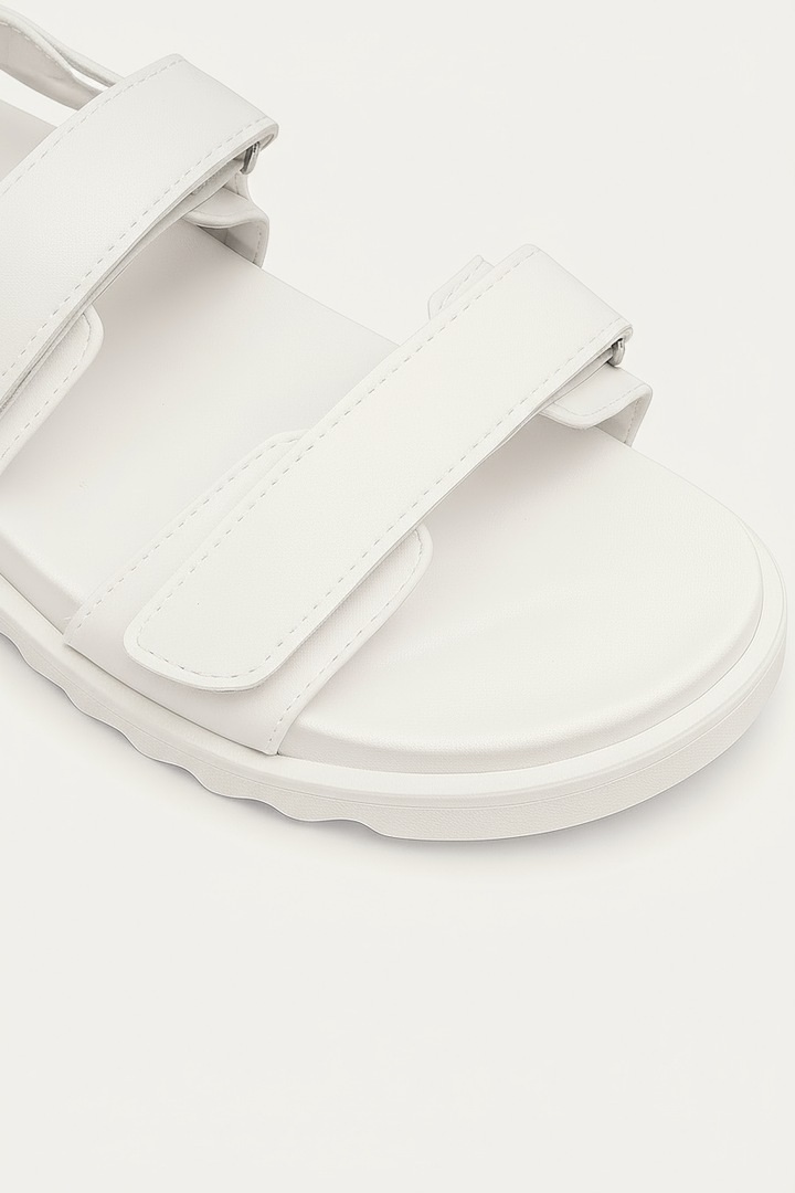 Nova Velcro Sandal | White