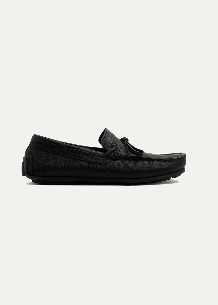 Achilles | Harbor Classic Men’s Leather Boat Shoes  - Black