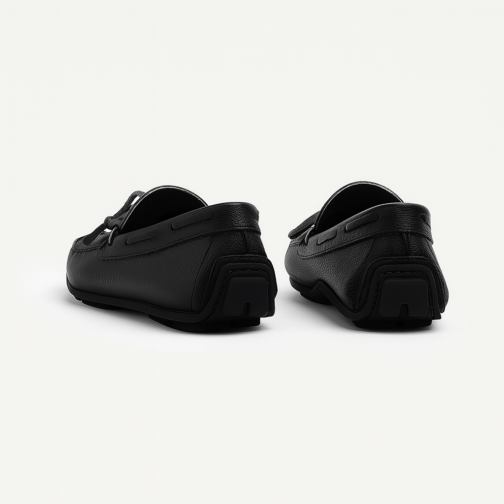 Achilles | Harbor Classic Men’s Leather Boat Shoes  - Black