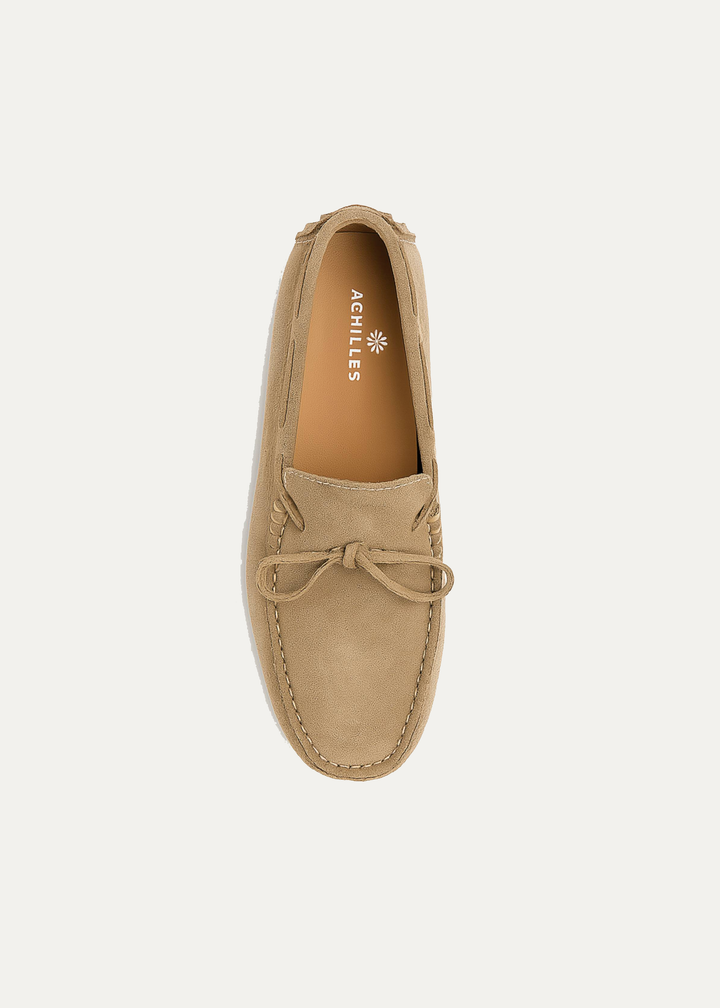 Harbor Classic Men’s Leather Boat Shoes | Suede Beige