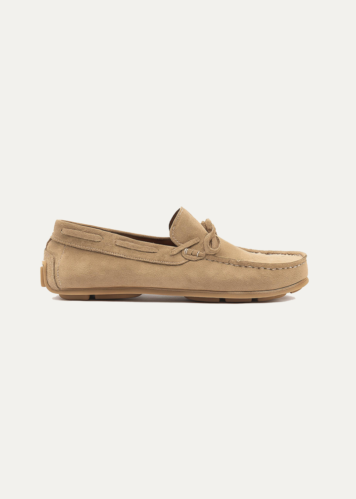 Harbor Classic Men’s Leather Boat Shoes | Suede Beige
