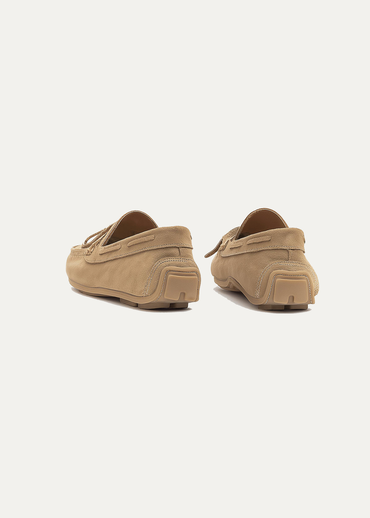 Harbor Classic Men’s Leather Boat Shoes | Suede Beige