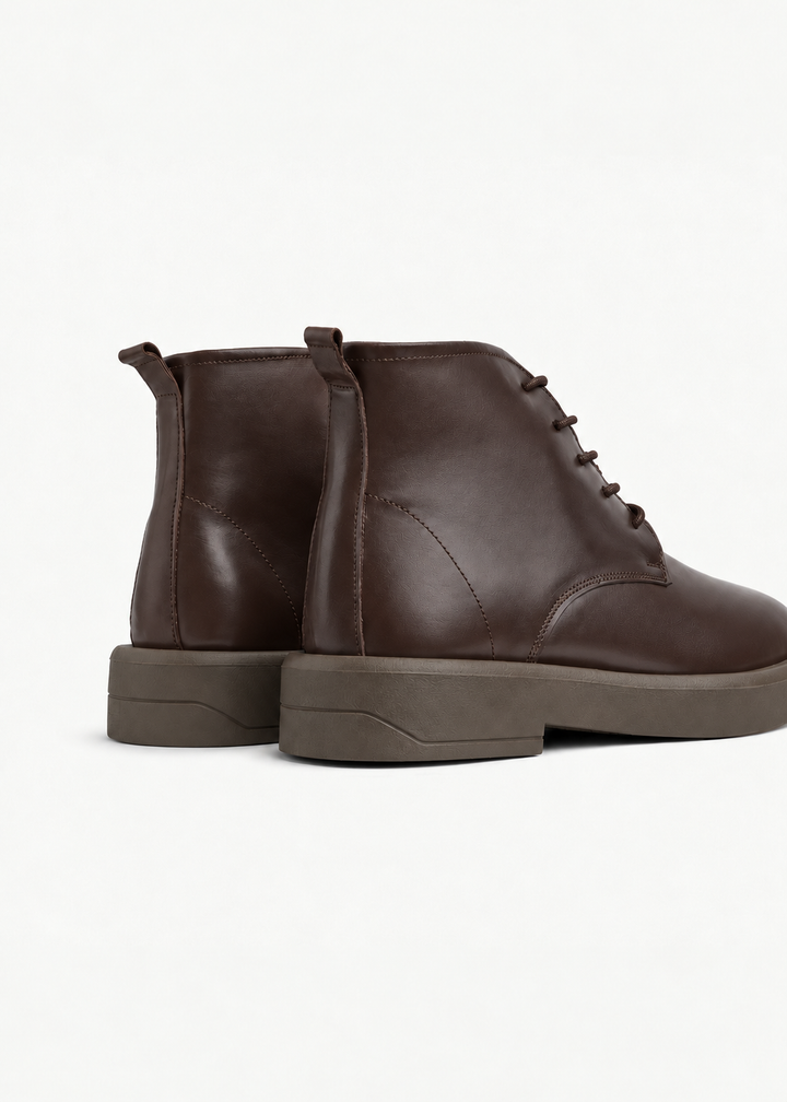 Heritage Brogue Boots - Genuine Leather Brown