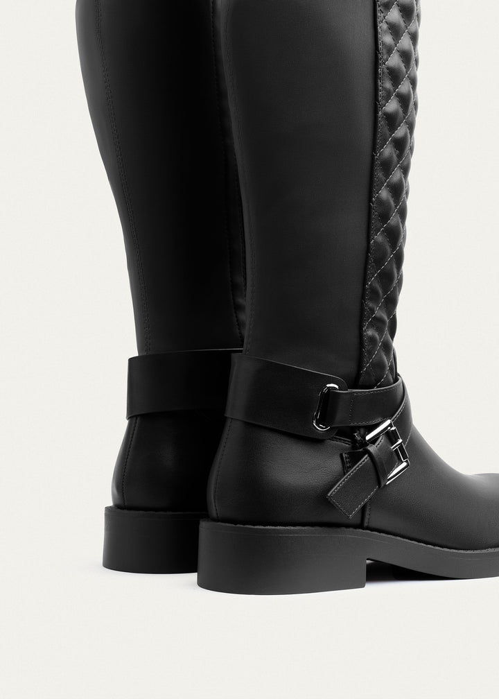 Achilles | Vienna Quilted Over-The-Knee Boots | Black