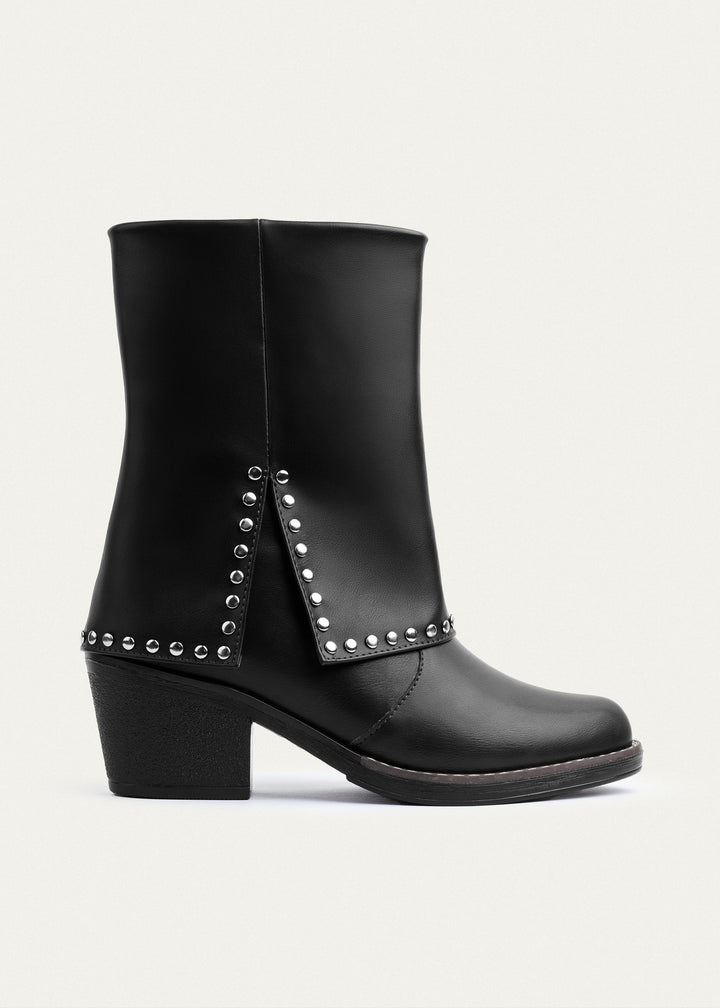 Achilles | Rodeo Studded Mid Boots | Black