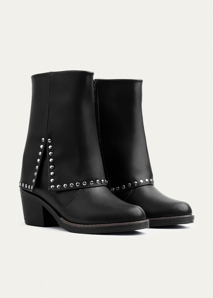 Achilles | Rodeo Studded Mid Boots | Black