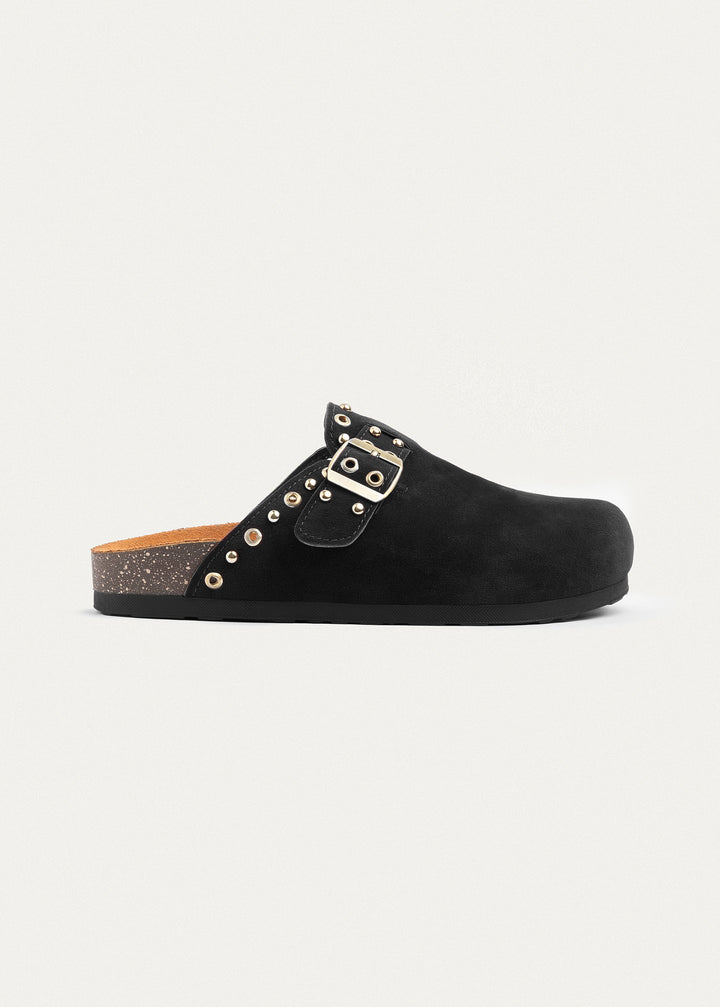 Studded Buckle Clogs | Black
