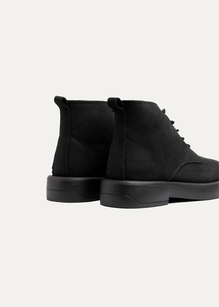 Heritage Brogue Nubuck Leather Boots | Black