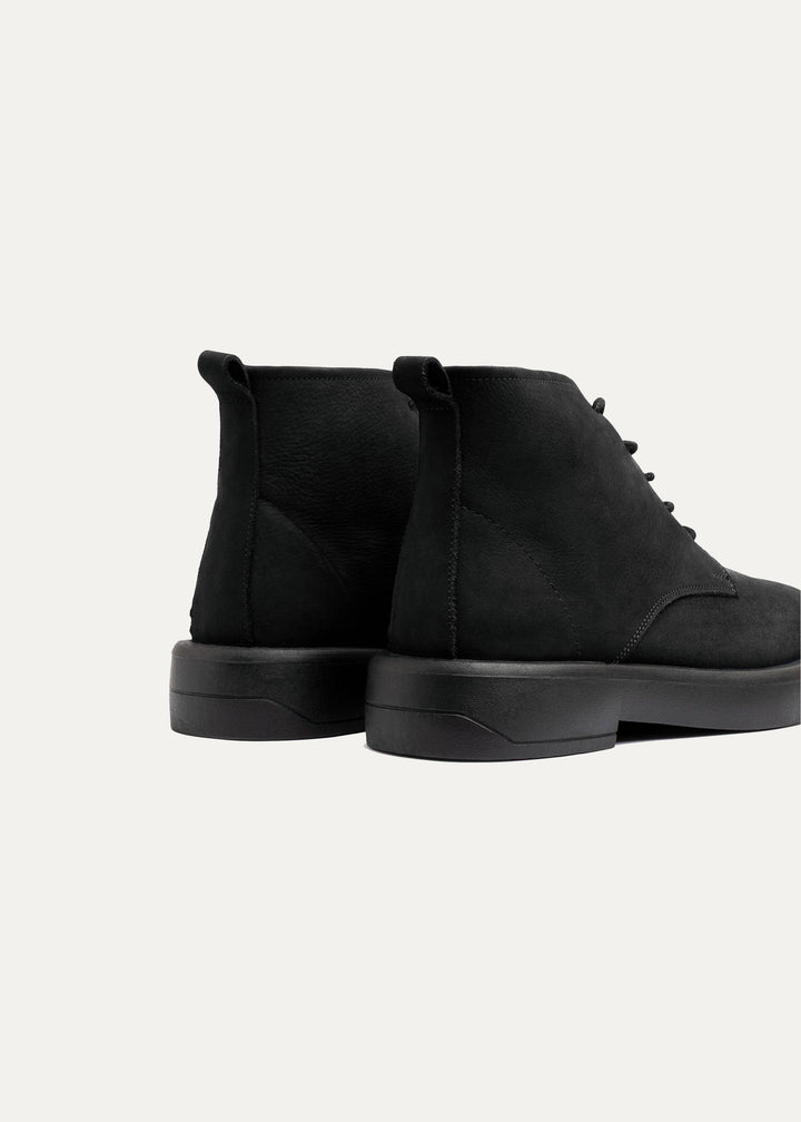 Achilles | Heritage Brogue Nubuck Leather Boots | Black