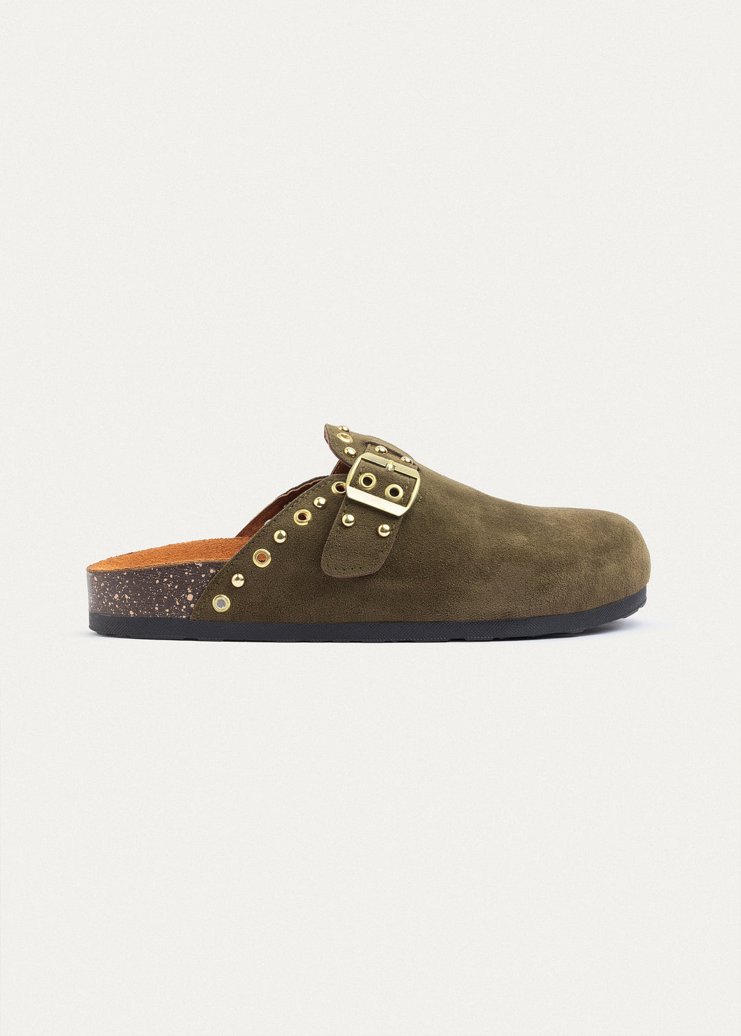 Achilles | Studded Buckle Clogs | Olive
