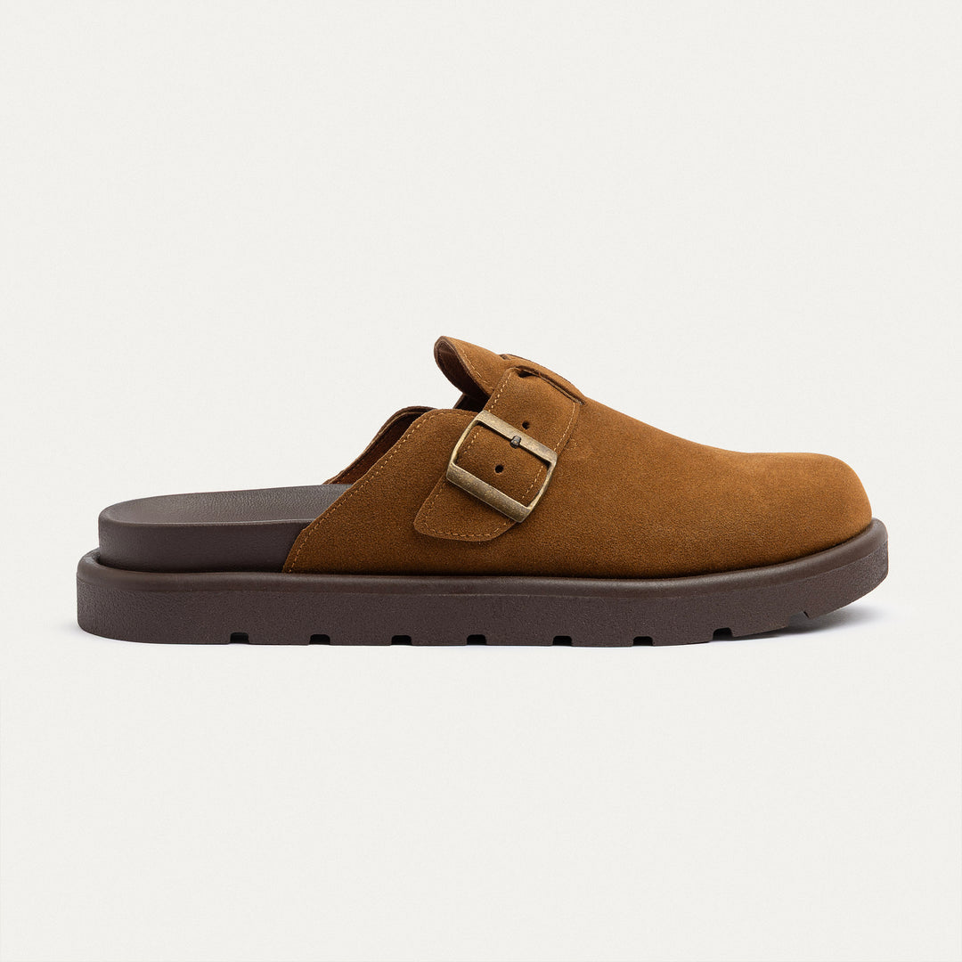 Achilles | Classic Buckle Clogs | Light Brown