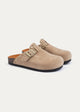 Studded Buckle Clogs | Beige
