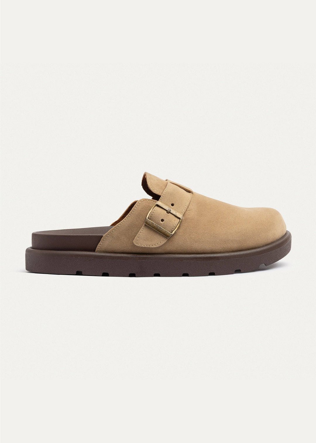 Achilles | Classic Buckle Clogs | Beige