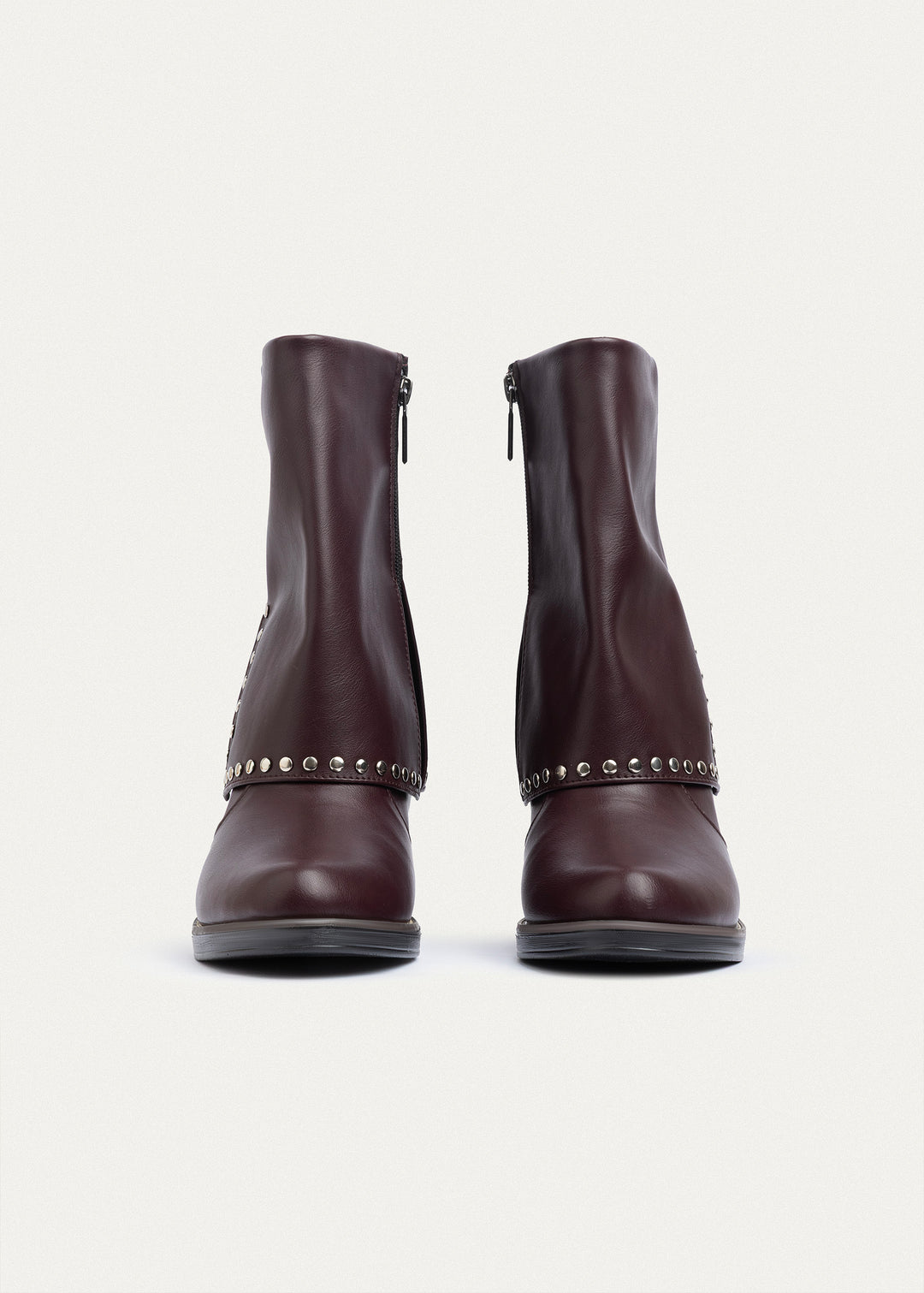 Achilles | Rodeo Studded Mid Boots | Burguandy