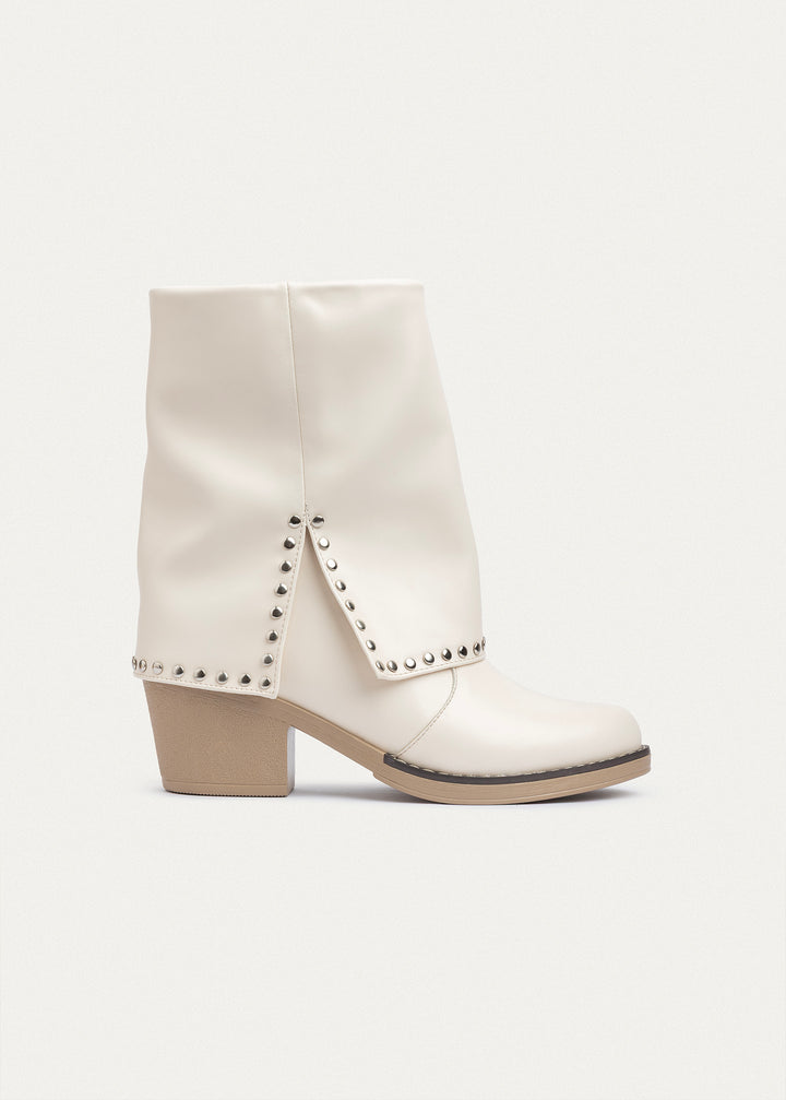Rodeo Studded Mid Boots | Beige
