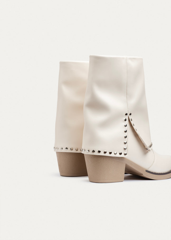 Rodeo Studded Mid Boots | Beige
