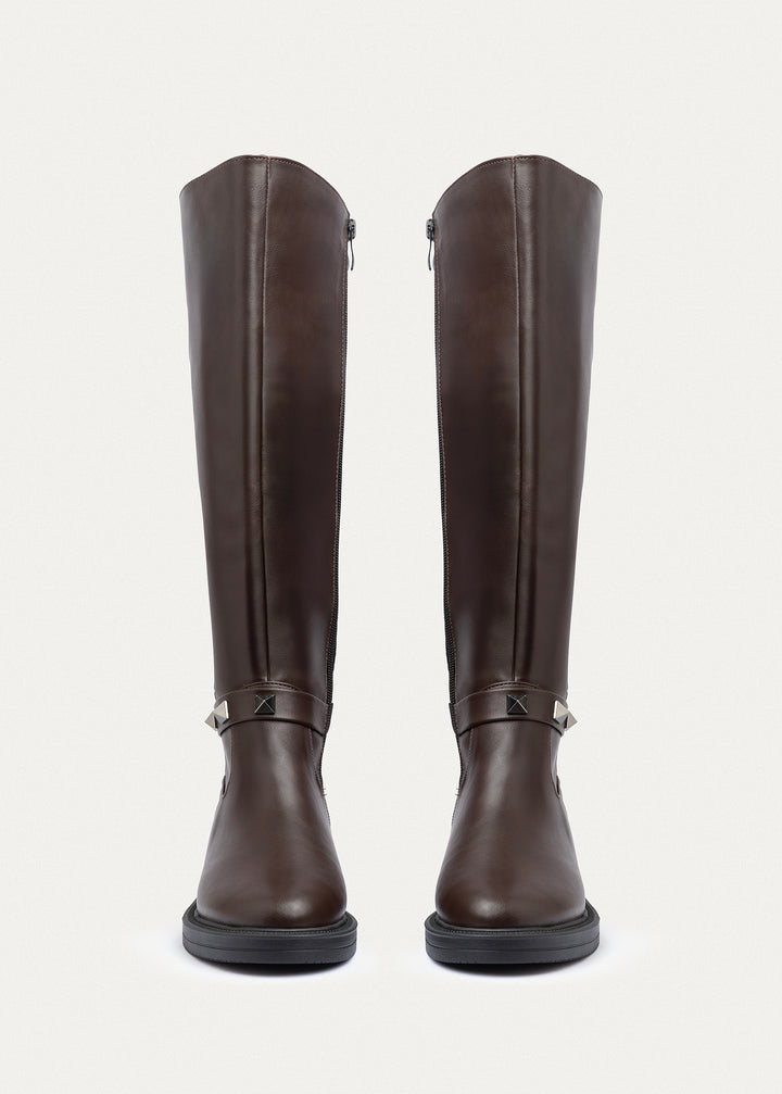 Rebel Quilted Tall Boots | Brown