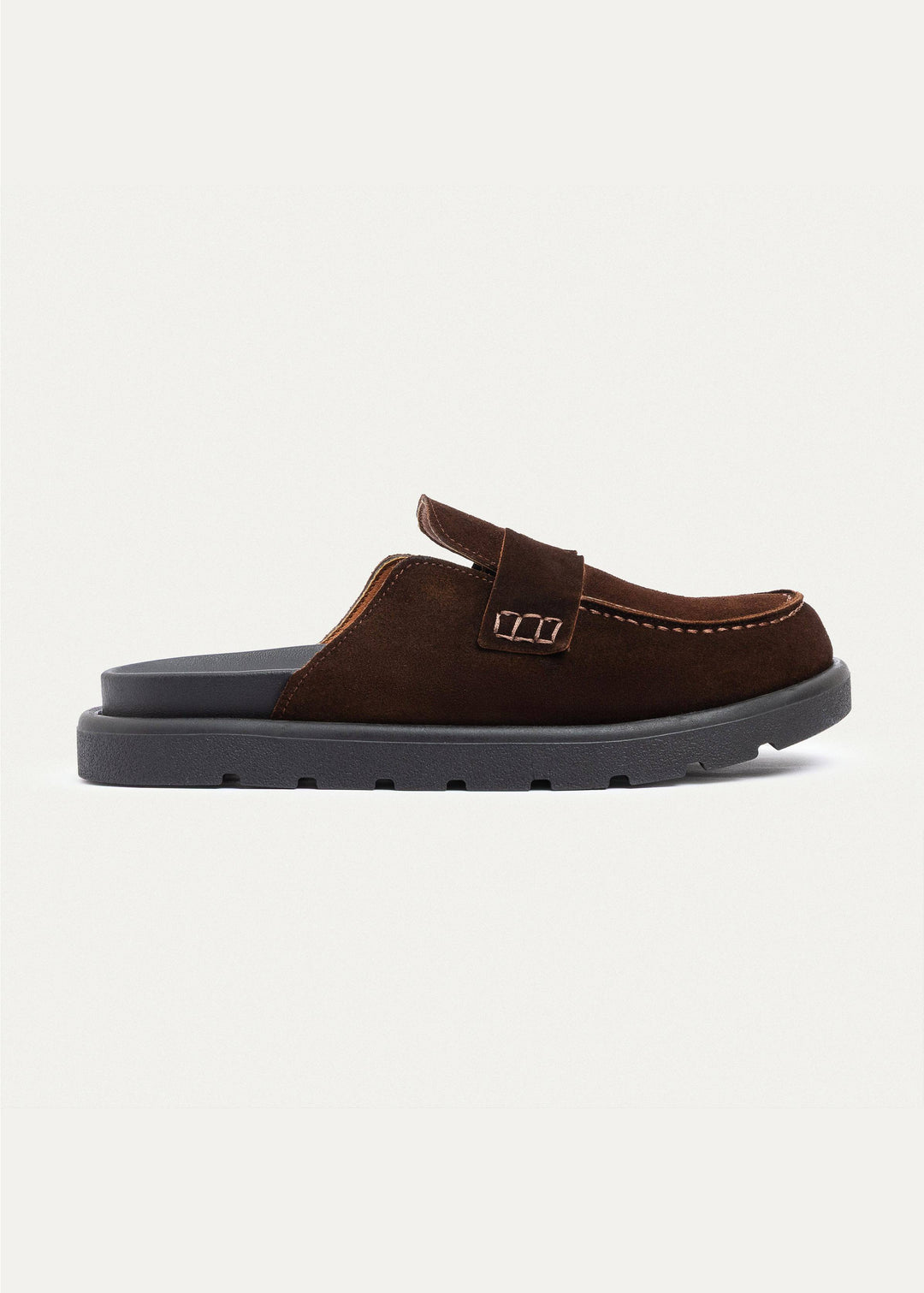 Achilles Suede Slip-On Loafer Mule | Brown