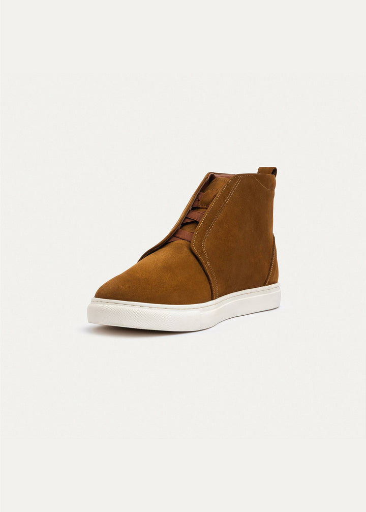 Achilles | Urban Suede Mid-Top Sneakers | Caramel Brown