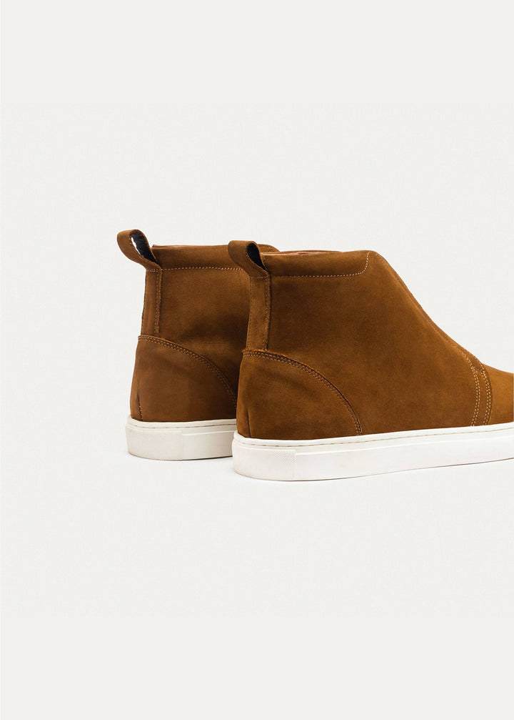 Achilles | Urban Suede Mid-Top Sneakers | Caramel Brown