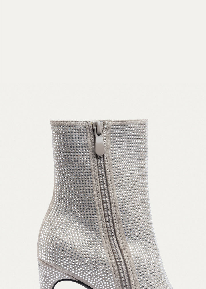 Achilles | Crystal Elegance Ankle Boots | Silver