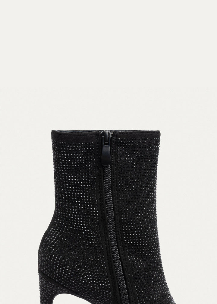Achilles | Crystal Elegance Ankle Boots | Black