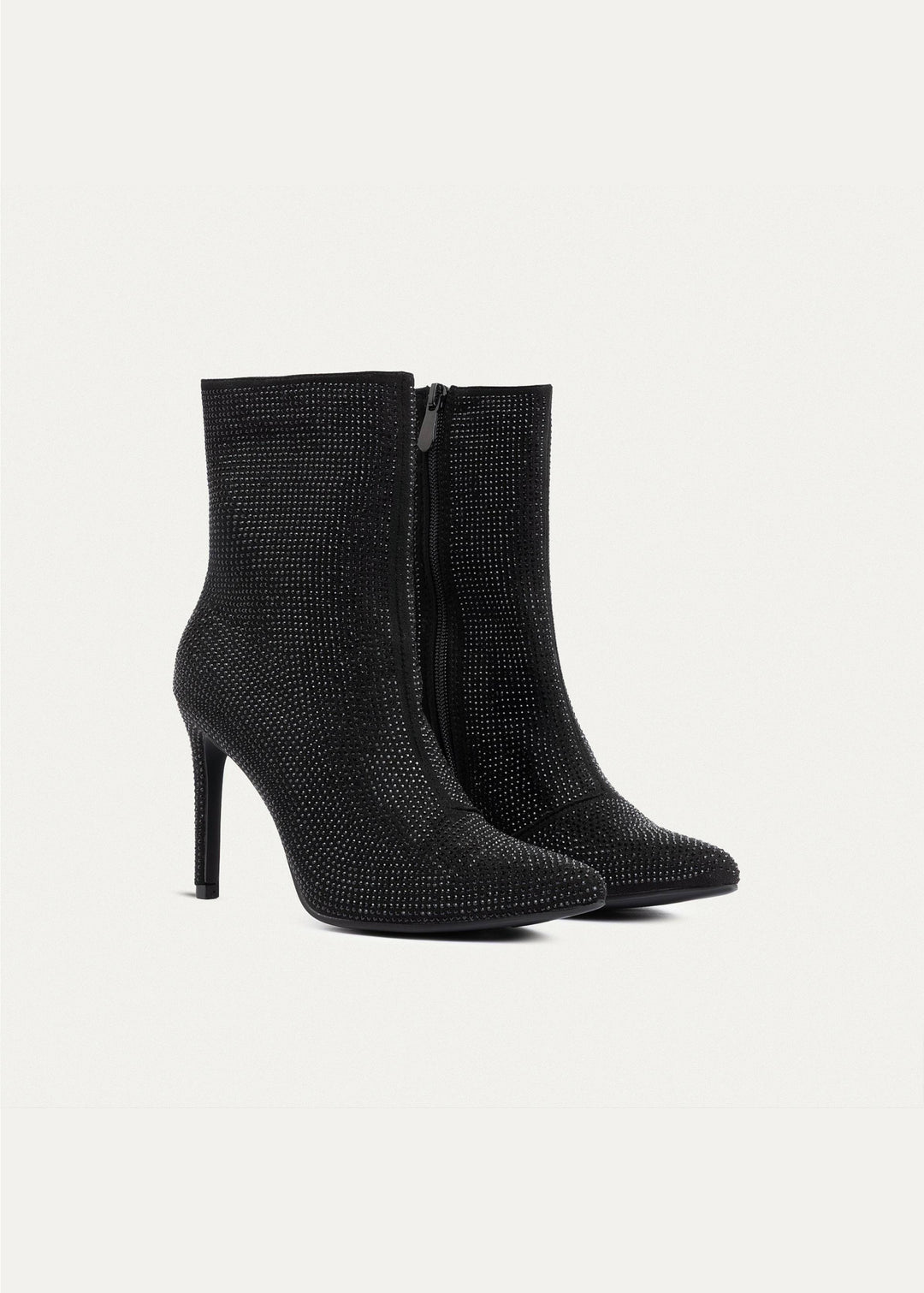 Achilles | Crystal Elegance Ankle Boots | Black