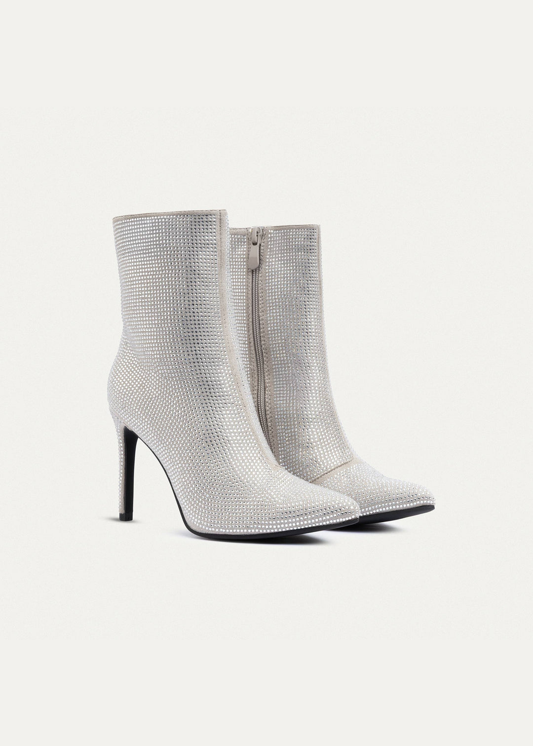 Achilles | Crystal Elegance Ankle Boots | Silver