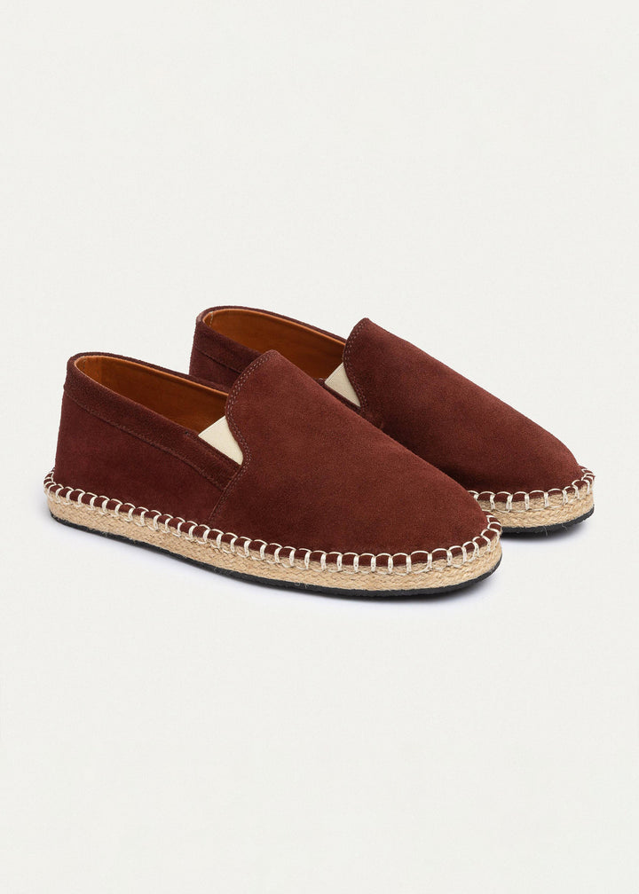 Achilles | Men's Espadrille Suede Edition - Oxblood