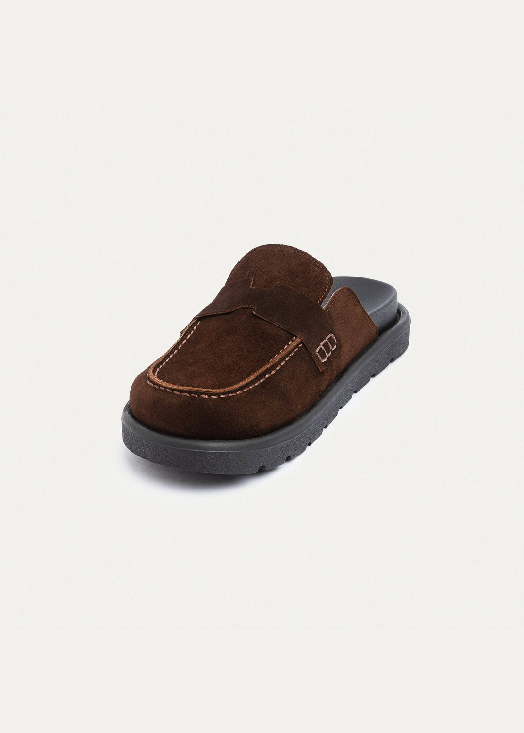 Achilles Suede Slip-On Loafer Mule | Brown