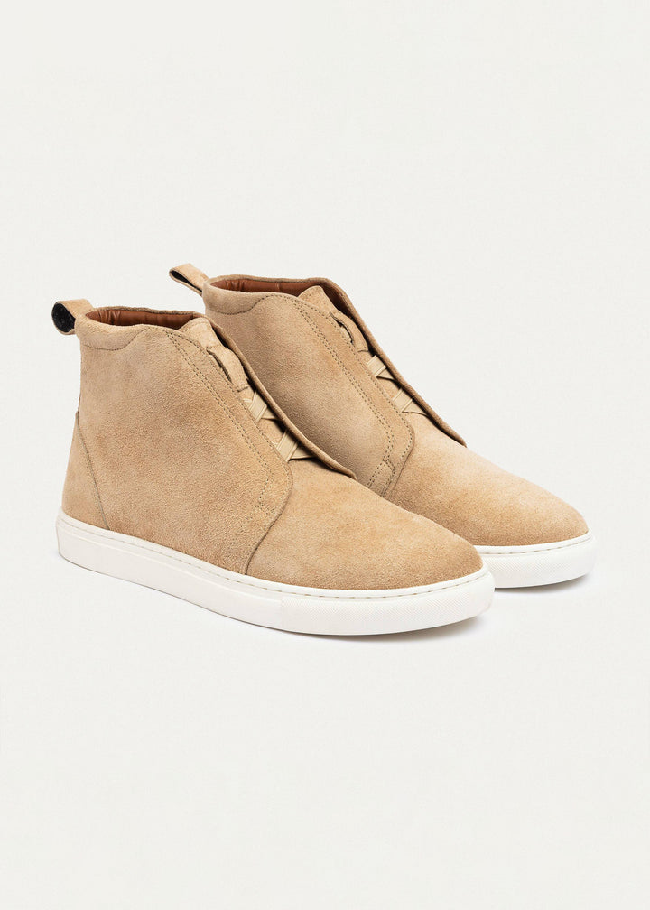 Achilles | Urban Suede Mid-Top Sneakers | Beige