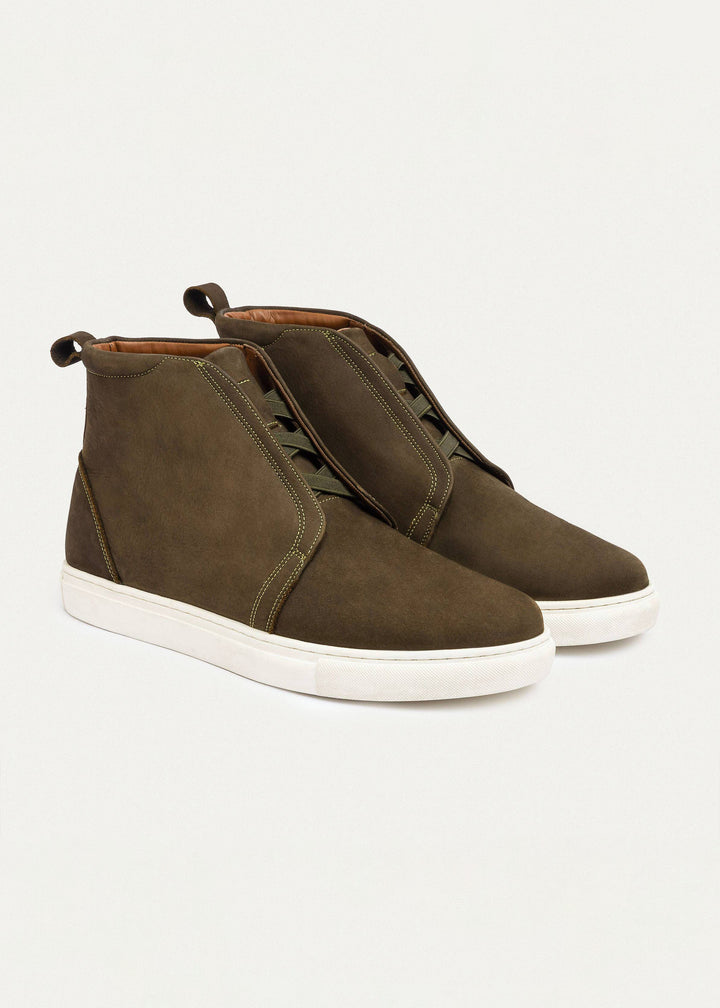 Urban Suede Mid-Top Sneakers | Olive