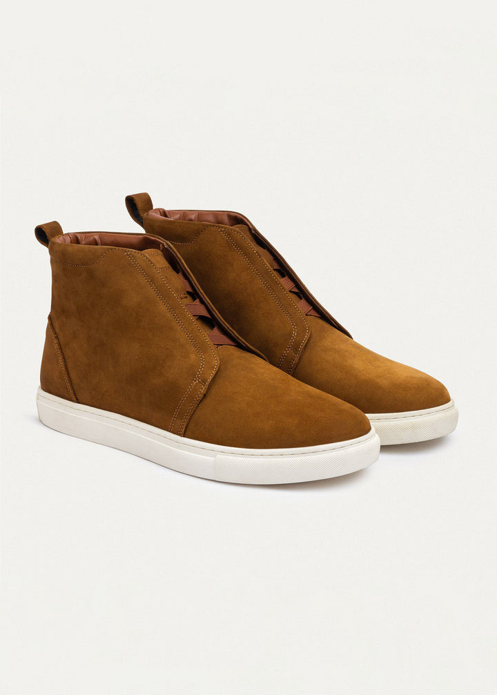 Urban Suede Mid-Top Sneakers | Caramel Brown