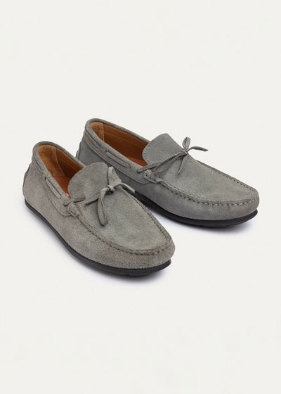 Harbor Classic Men’s Leather Boat Shoes | Gray