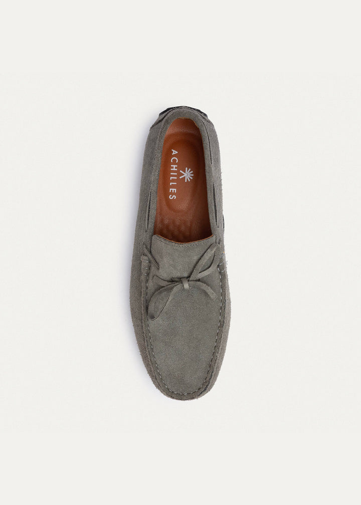 Achilles | Harbor Classic Men’s Leather Boat Shoes  - Gray