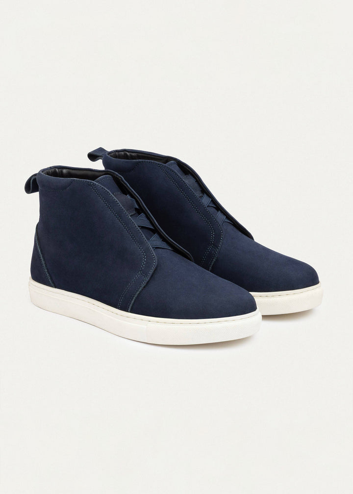 Achilles | Urban Suede Mid-Top Sneakers | Navy Blue