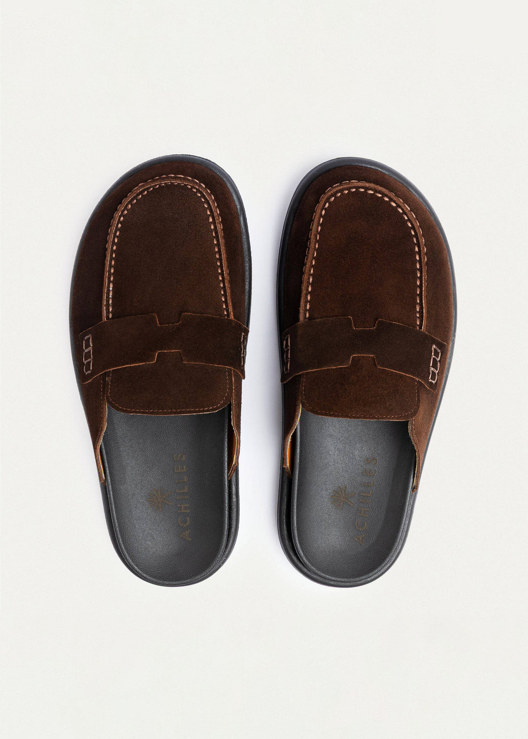 Achilles Suede Slip-On Loafer Mule | Brown