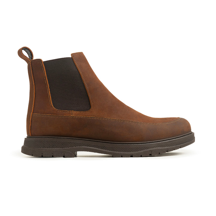 Dual Genuine Leather Chelsea Boots - Brown