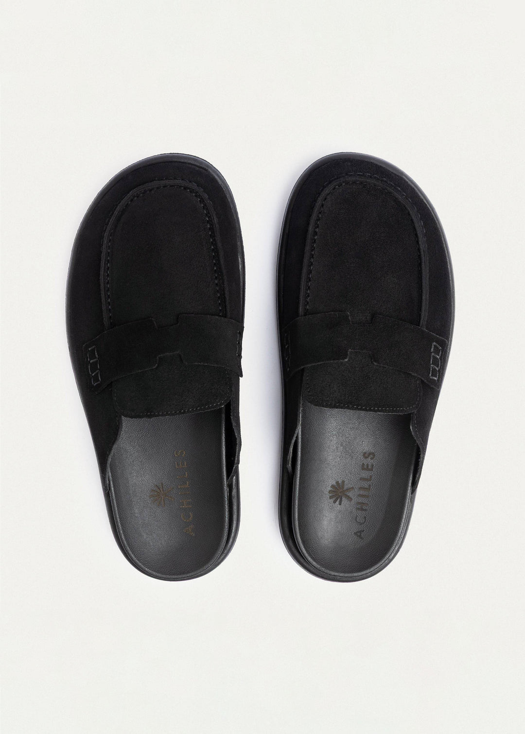 Achilles Suede Slip-On Loafer Mule | Balck