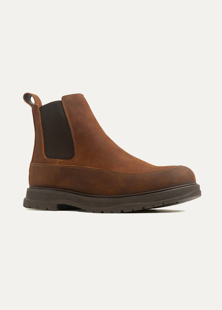 Dual Genuine Leather Chelsea Boots | Brown