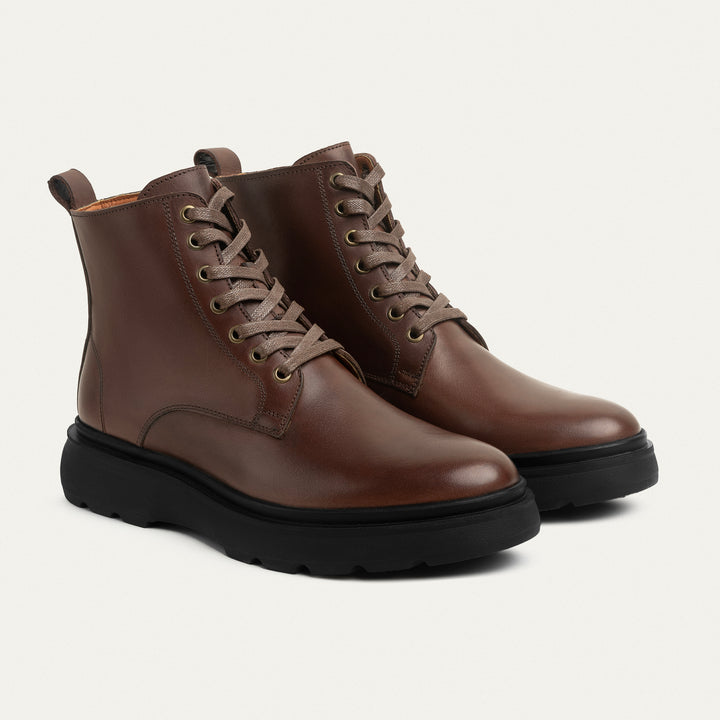 The Stompers Genuine Leather Half Boots - Brown