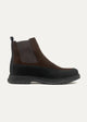 Dual Genuine Suede Leather Chelsea Boots | Brown X Black