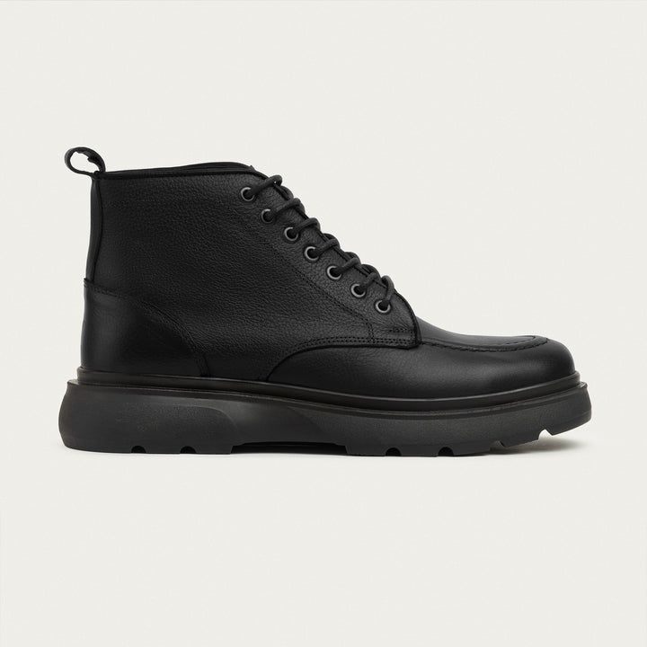 The Ranger Genuine Leather Half Boots - Textured Black