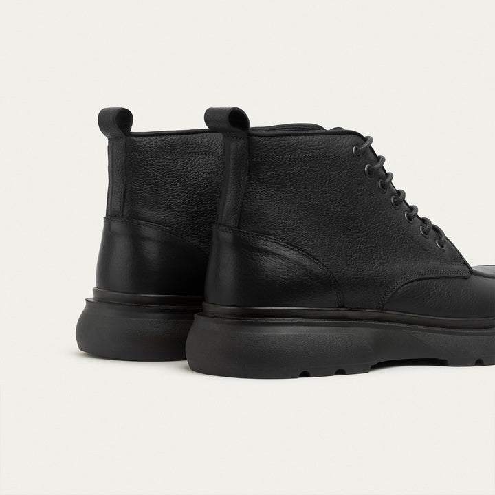 The Ranger Genuine Leather Half Boots - Textured Black