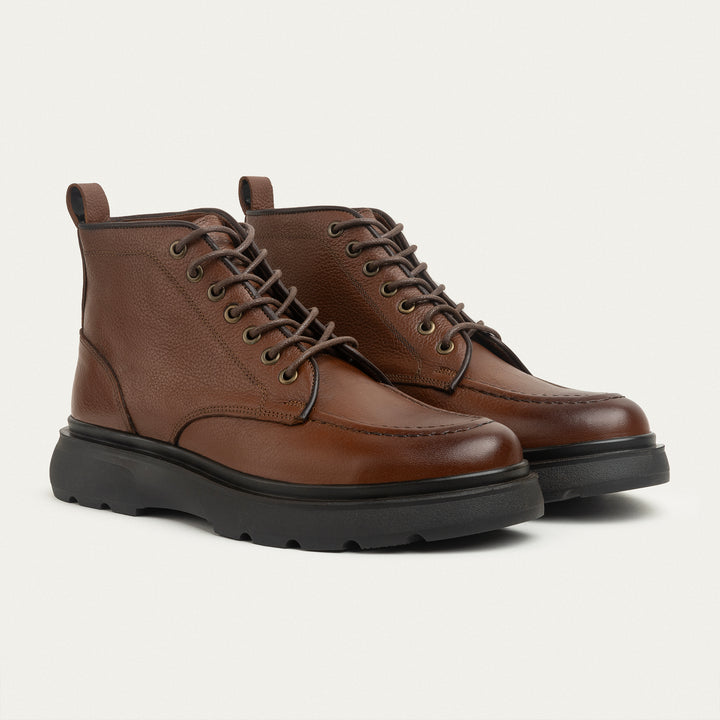 The Ranger Genuine Leather Half Boots - Textured Brown