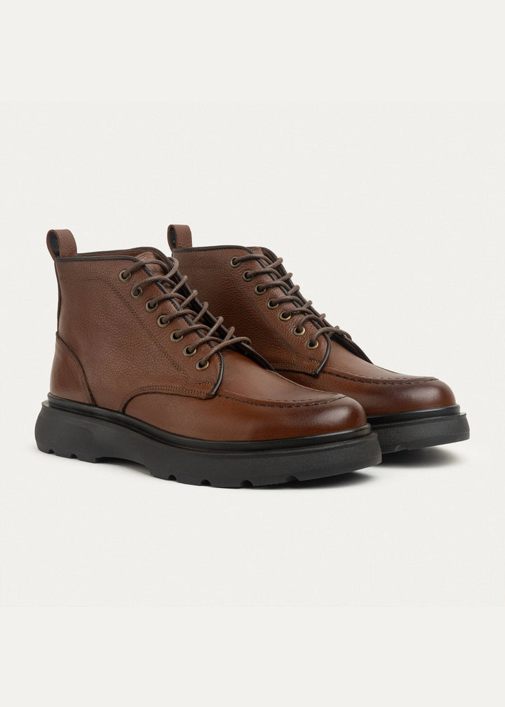 The Ranger Genuine Leather Half Boots - Textured Brown