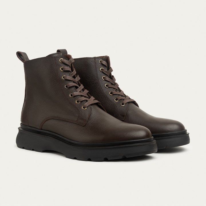 The Stompers Genuine Leather Half Boots - Textured Brown